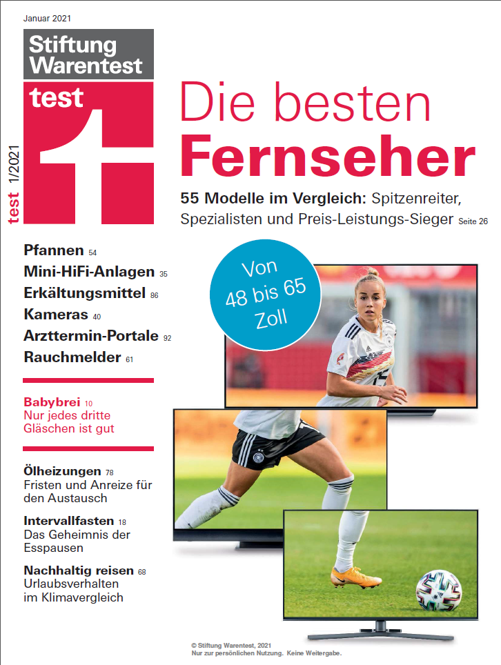 Stiftung Warentest Test 2021 - Back issues