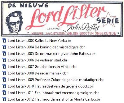 Lord Lister Raffles de grote onbekende. De Valse Listers CBR 2