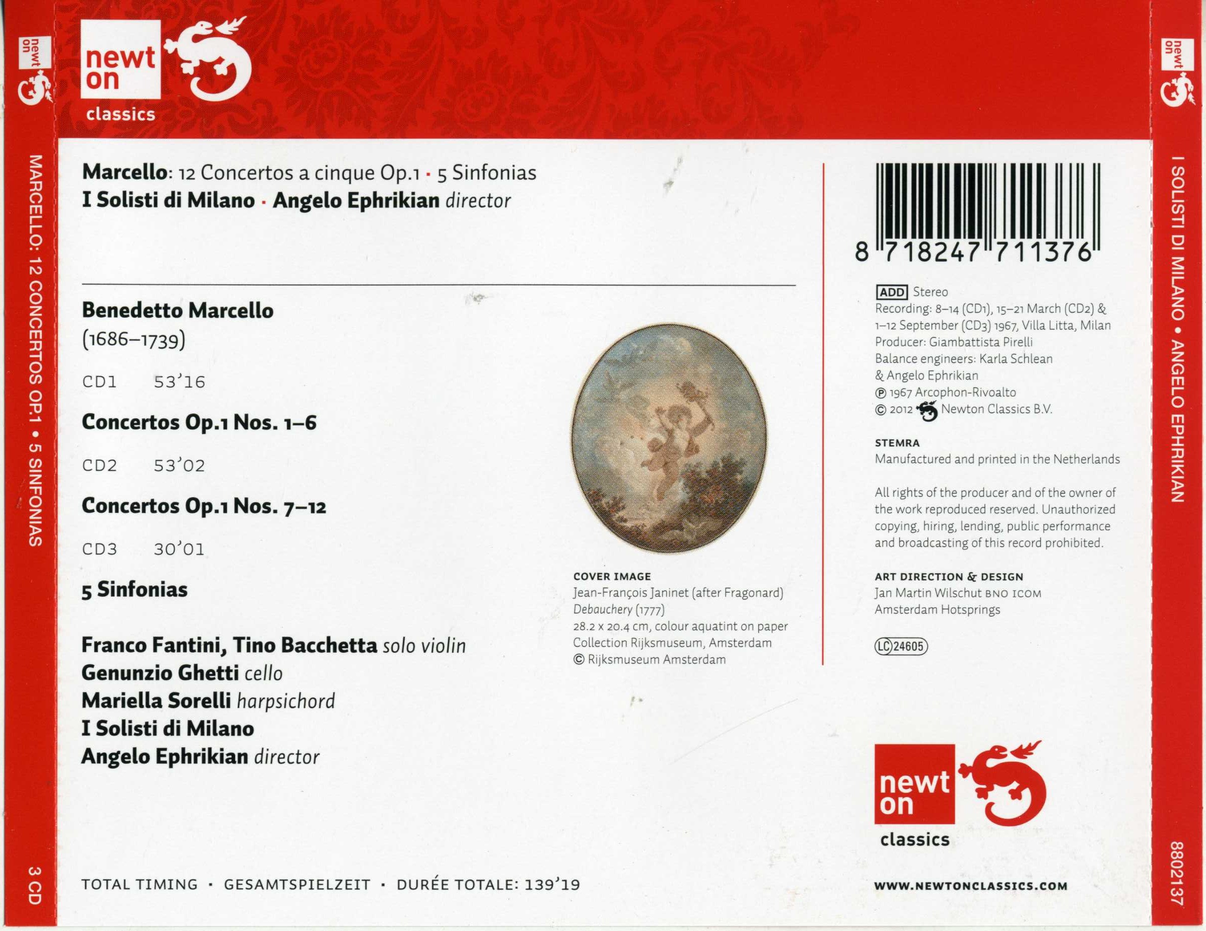 Marcello - Concertos Op.1 No1-12, 5 Sinfonias (3CD)