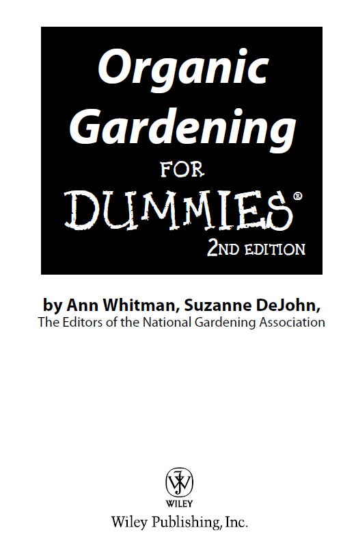 Organic Gardening For Dummies