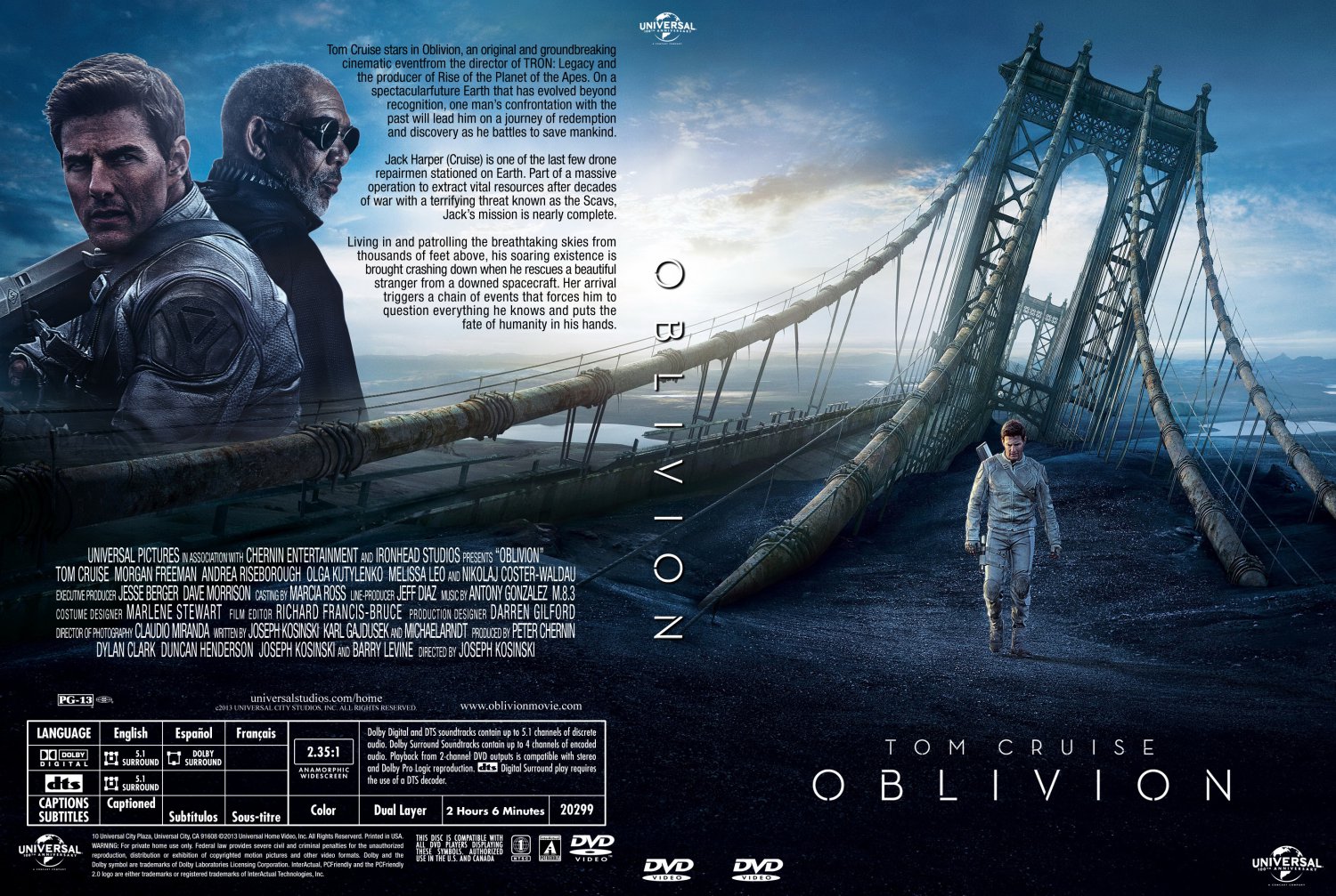 Oblivion 2013 Tom Cruise, en Morgan Freeman