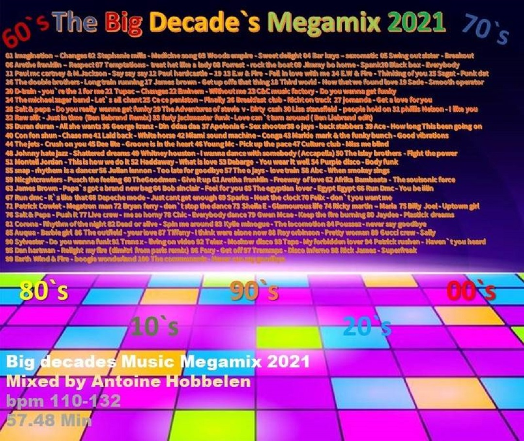 The Big Decades Music Megamix 2021 - mixed by Antoine Hobbelen [WAV + MP3]