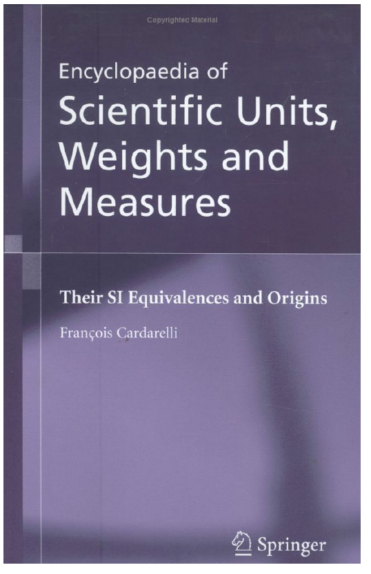 Encyclopedia Of Scientific Units Weights And Measures Their Si Equivalences And Origins