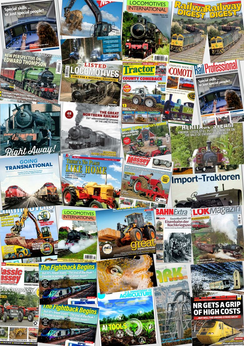 Trein Tractor Nostalgie etc boekjes bladen