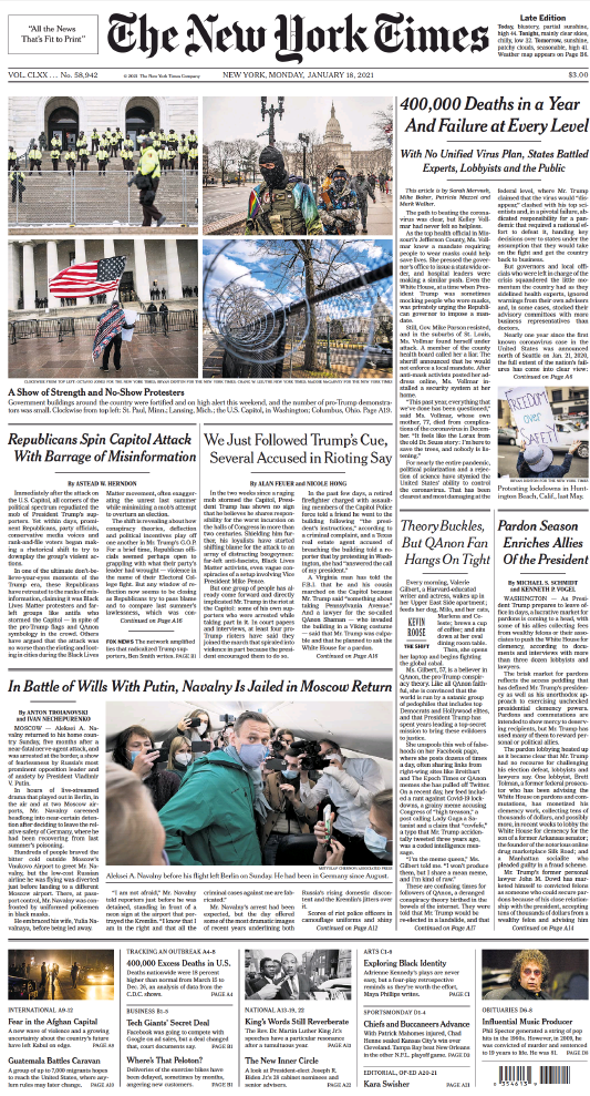 The New York Times - No. 58,942 [18 Jan 2021]