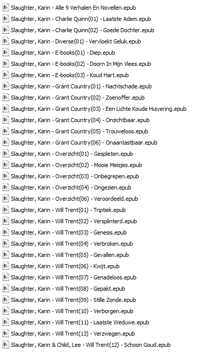 Slaughter, Karin - 31 boeken