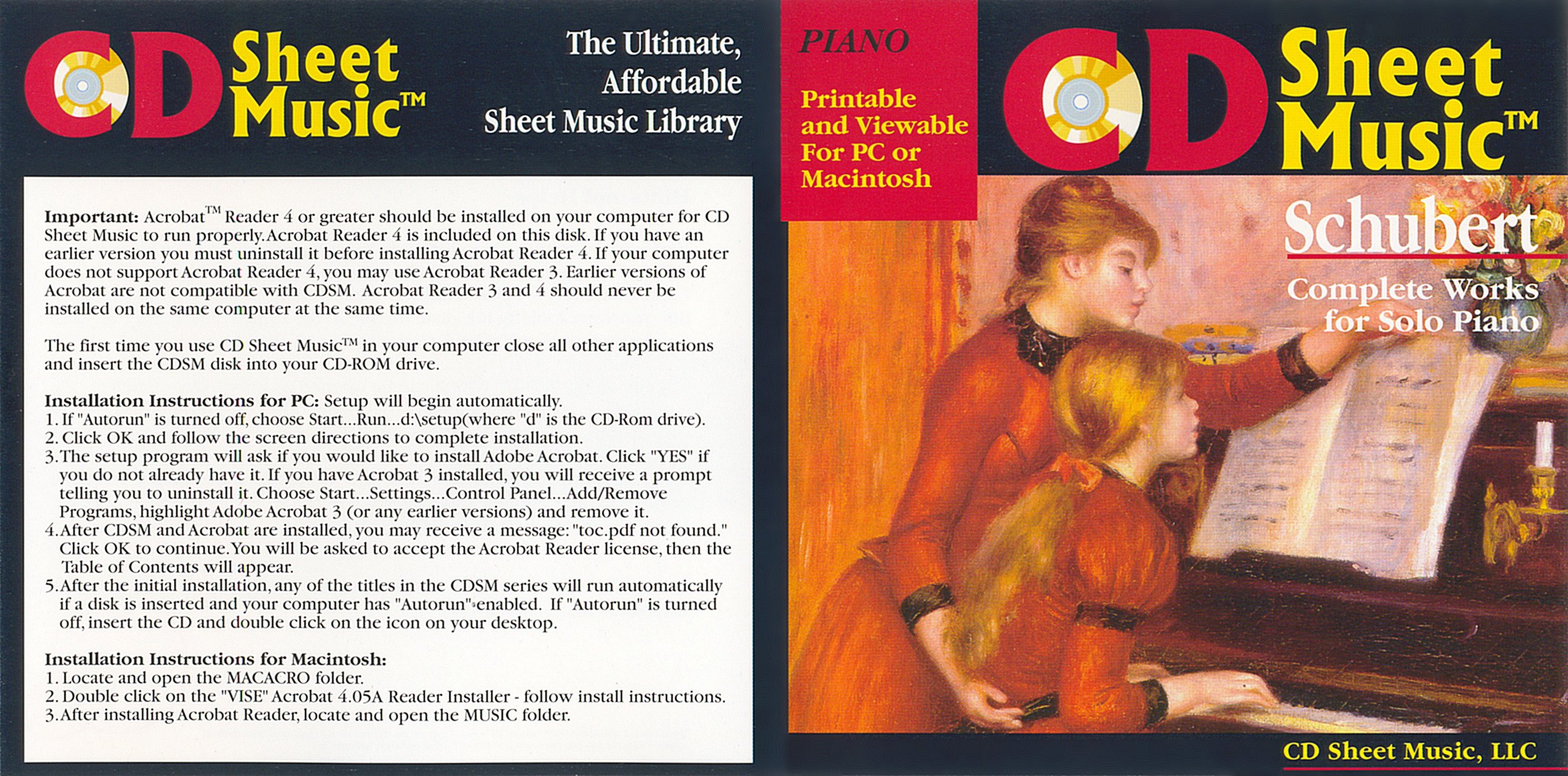 CD Sheet Music - Franz Schubert Complete Piano Works