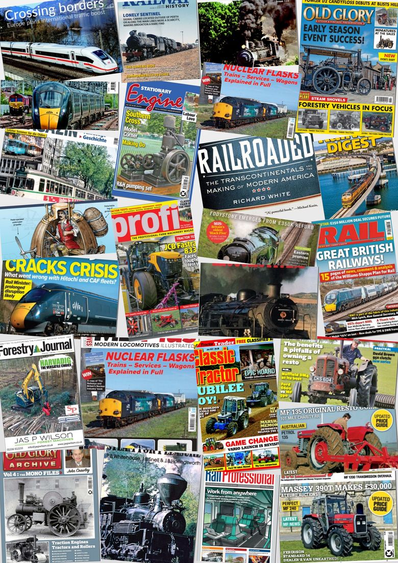 Trein Tractor Nostalgie etc boekjes tijdschriften