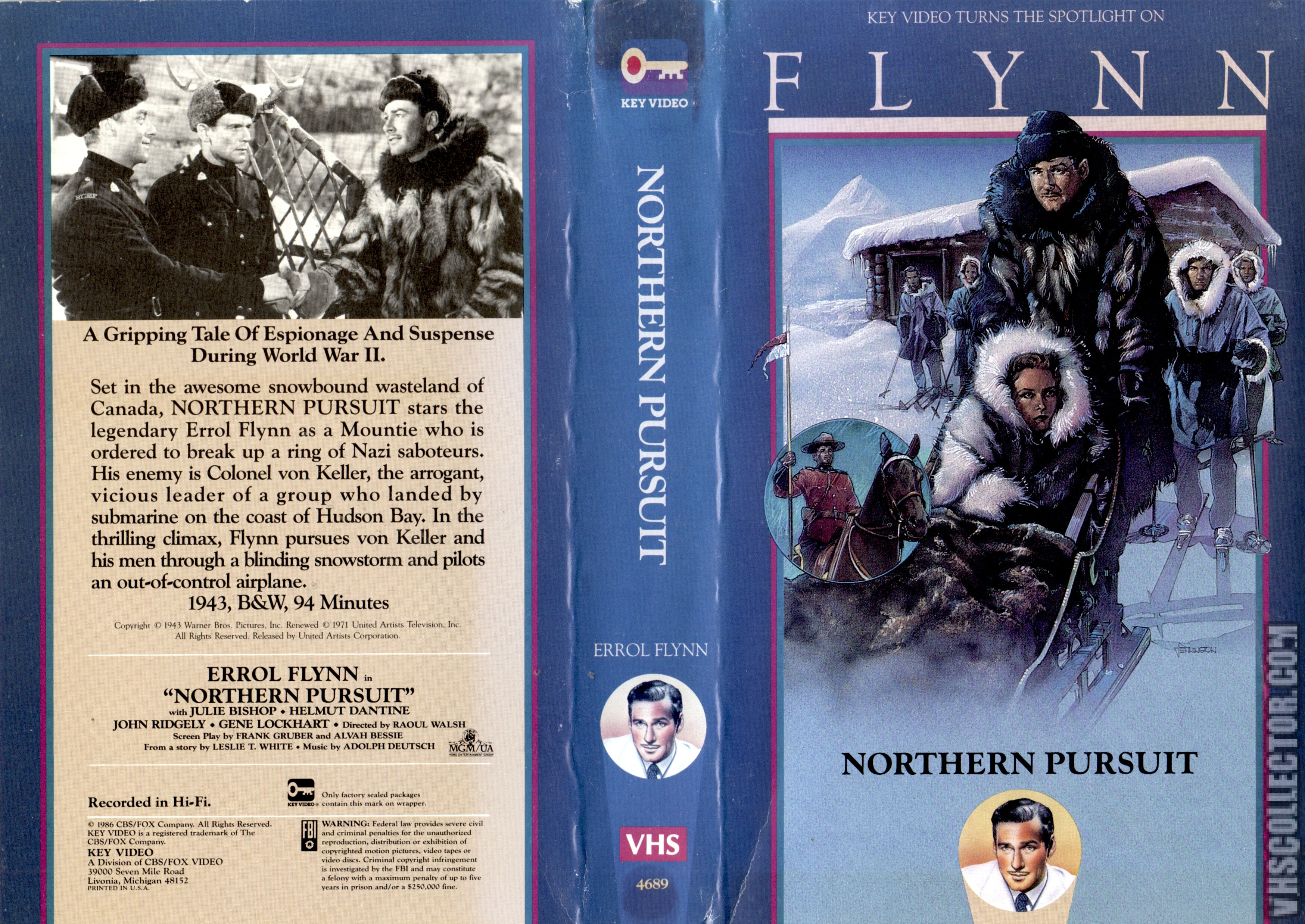 Errol Flynn Collectie DvD 6 van 24 Northern Pursuit 1943