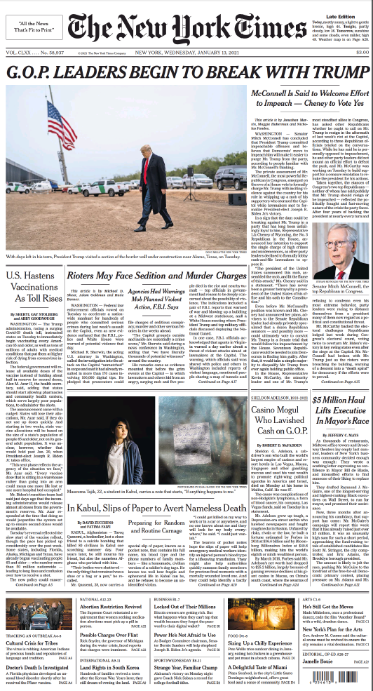 The New York Times - No. 58,937 [13 Jan 2021]