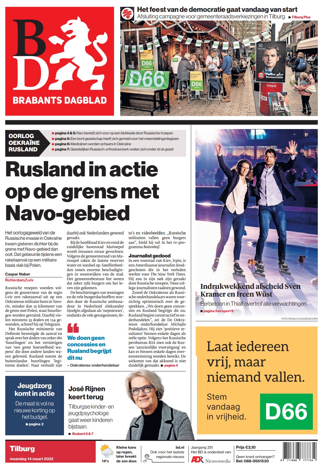 Brabanrs Dagblad - regio Tilburg - 14-03-2022