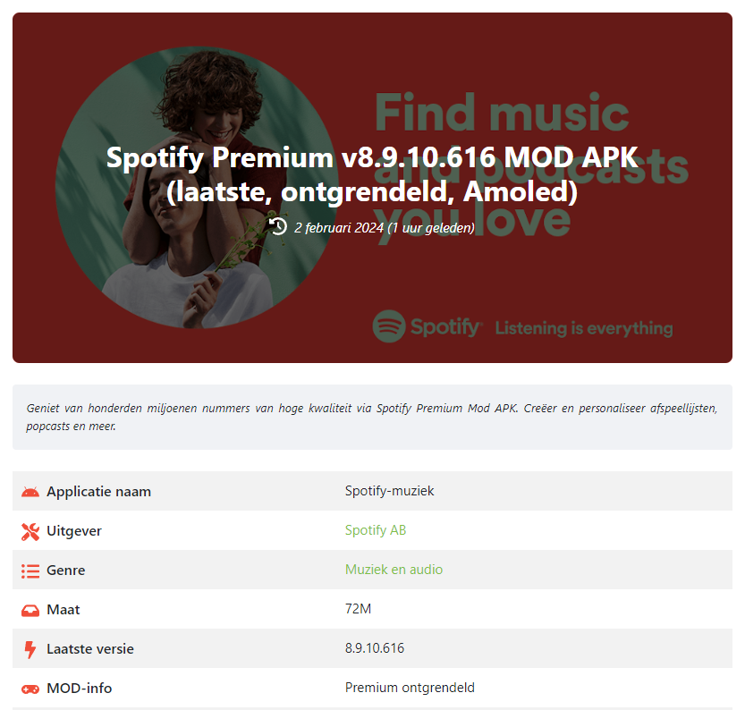 Spotify Premium v8.9.10.616 MOD APK (laatste, ontgrendeld, Amoled)