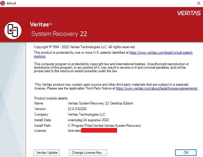 Veritas System Recovery 22.0.0.62226 Multilingual