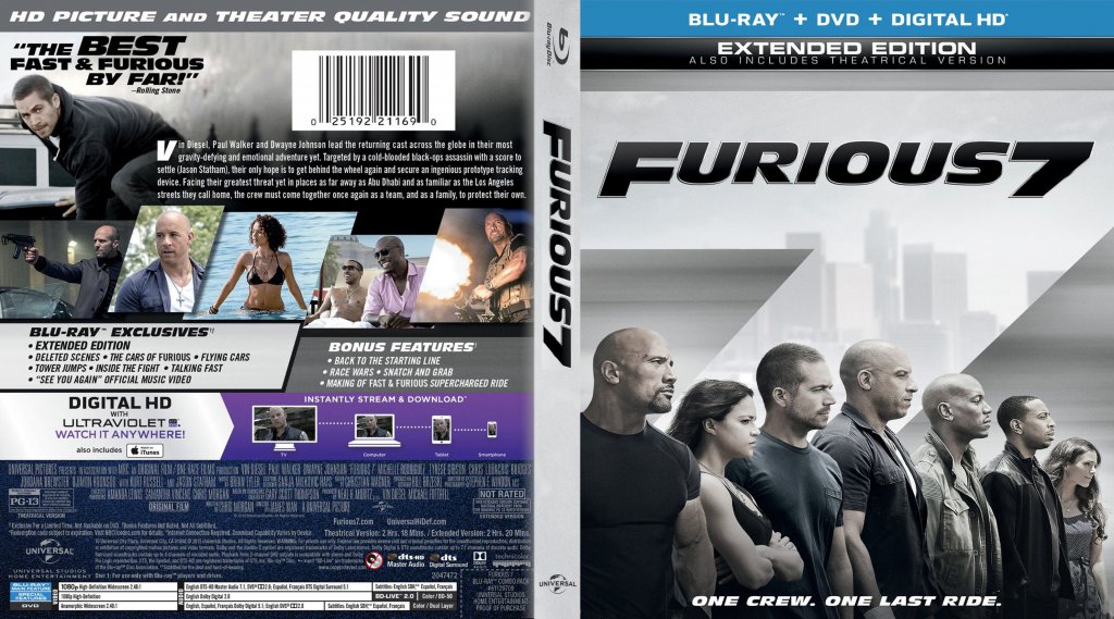 Fast and Furious 7 Bluray
