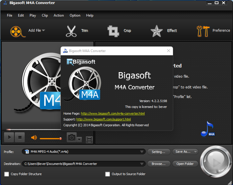 Bigasoft M4A Audio Converter