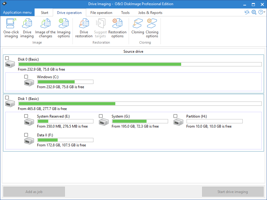 Update en full install O&O DiskImage Server en Professional 18.5.359