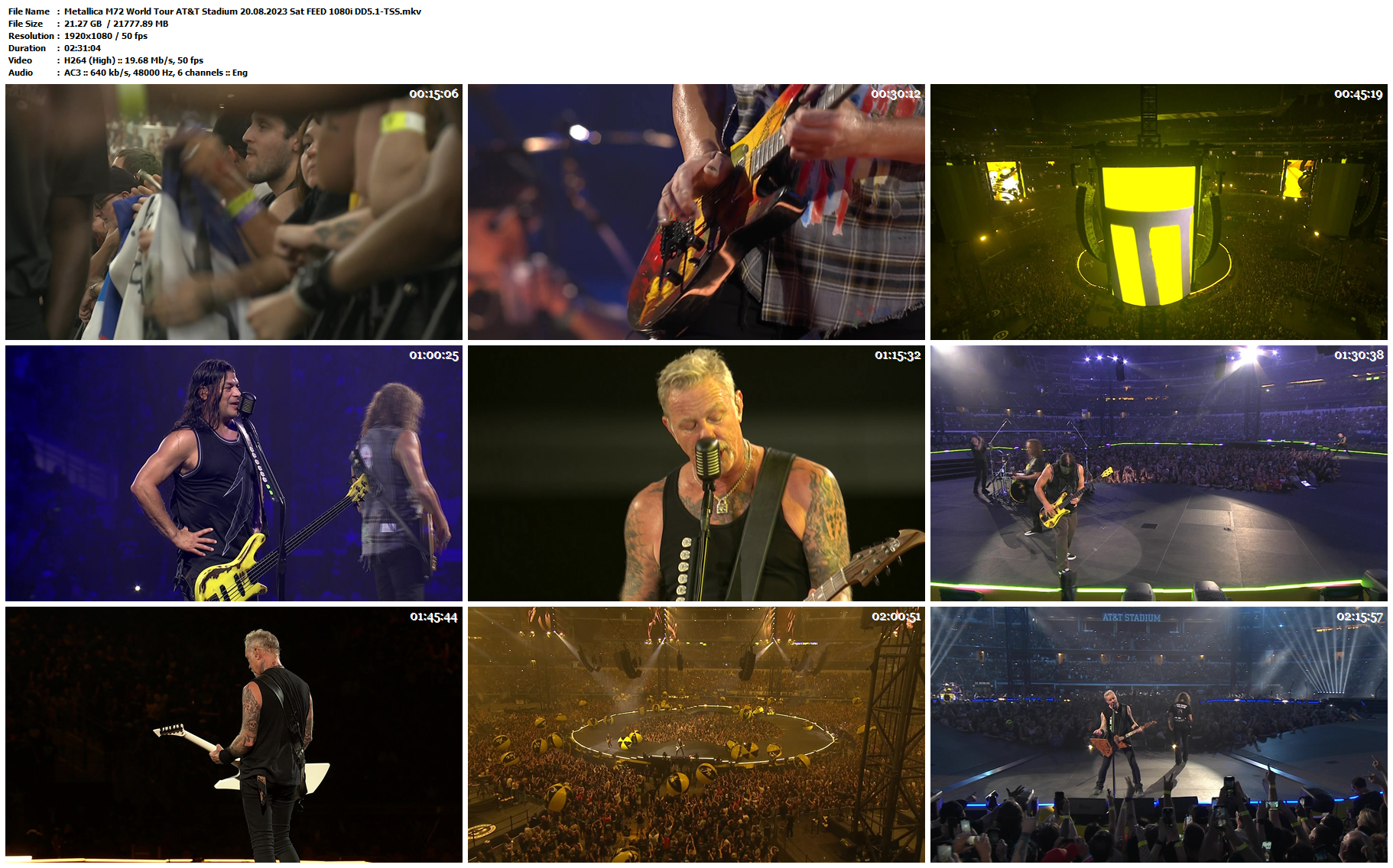 Metallica - M72 World Tour AT T Stadium (2023) HD 1080pHEVC H265
