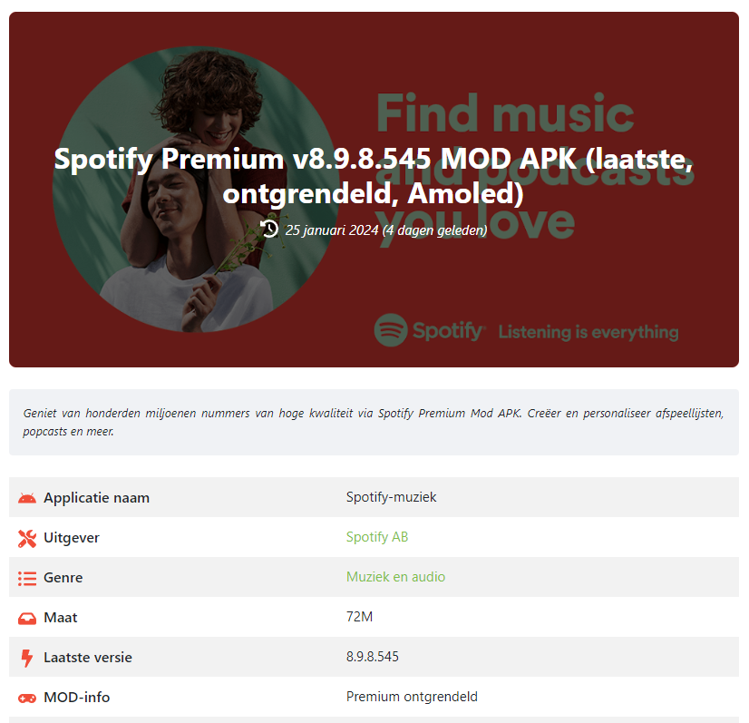 Spotify Premium v8.9.8.545 MOD APK (laatste ontgrendeld Amoled)