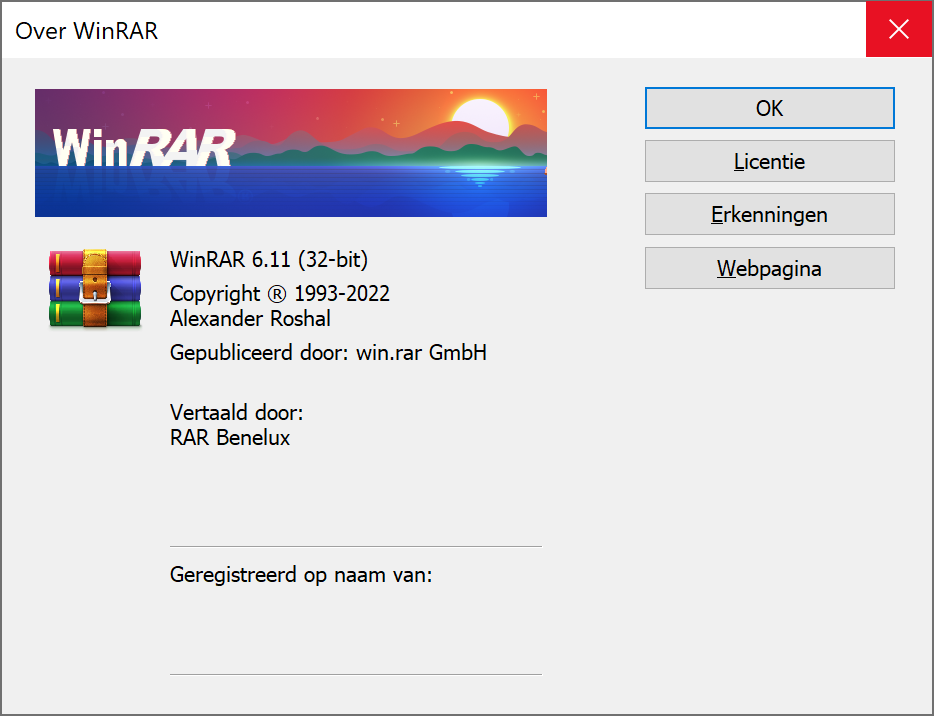 Winrar 6.11 Final (32 bit) Nederlands