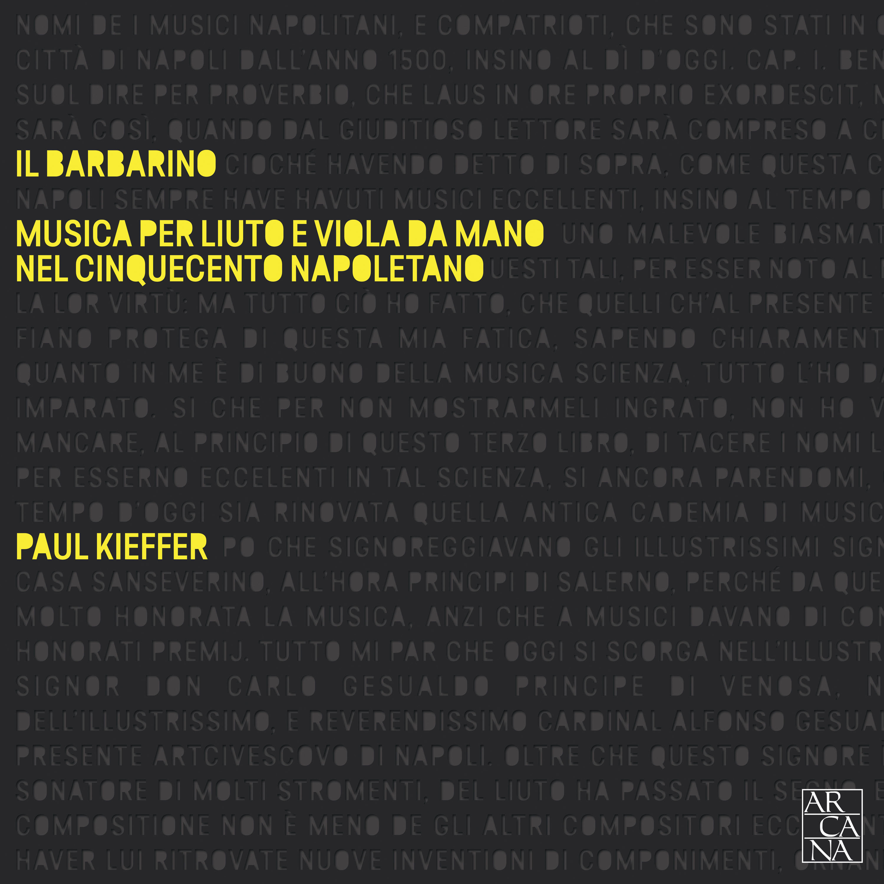 Lute - il Barbarino - Musica per liuto nel cinquecento napoletano - Paul Kieffer