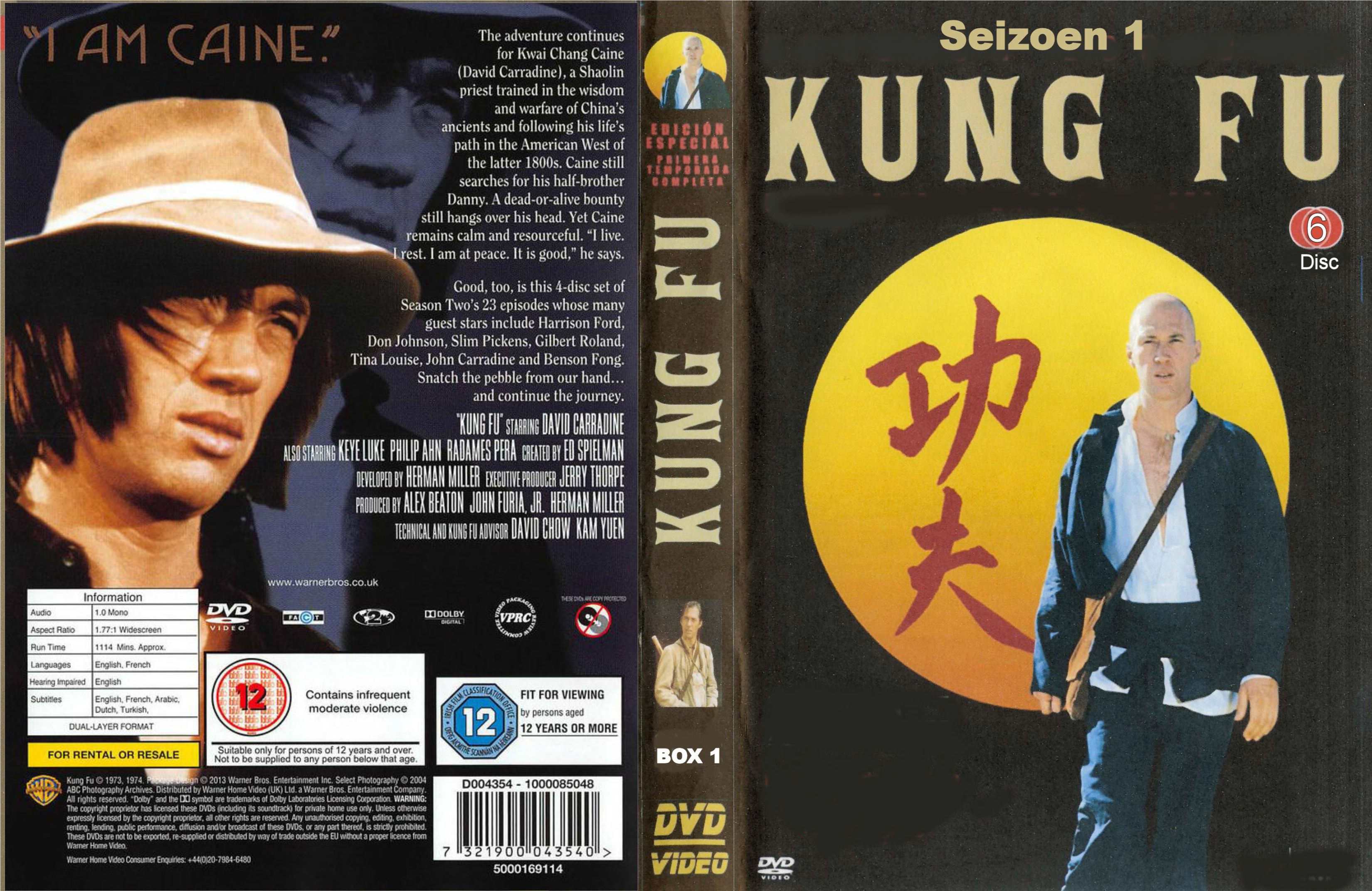 Kung Fu ( David Carredine ) 1972 - 73 DvD 5 Seizoen Finale