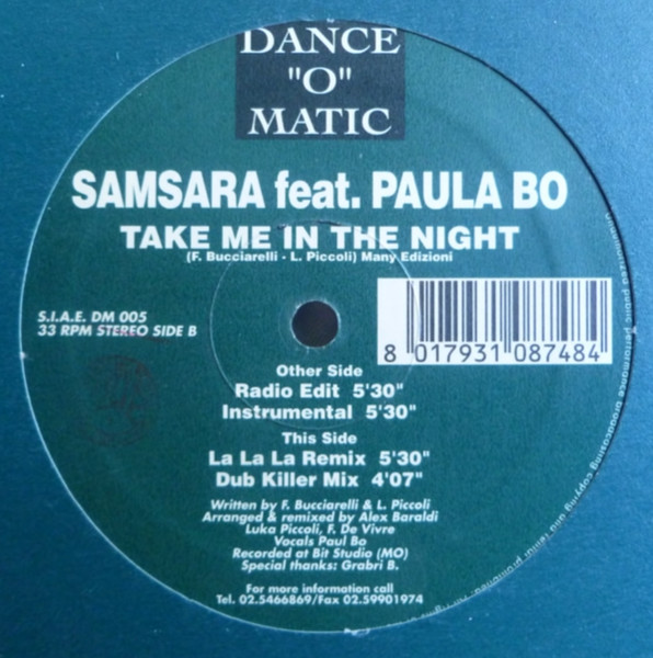 Samsara feat. Paula Bo - Take Me In The Night (12'') (1995) wav