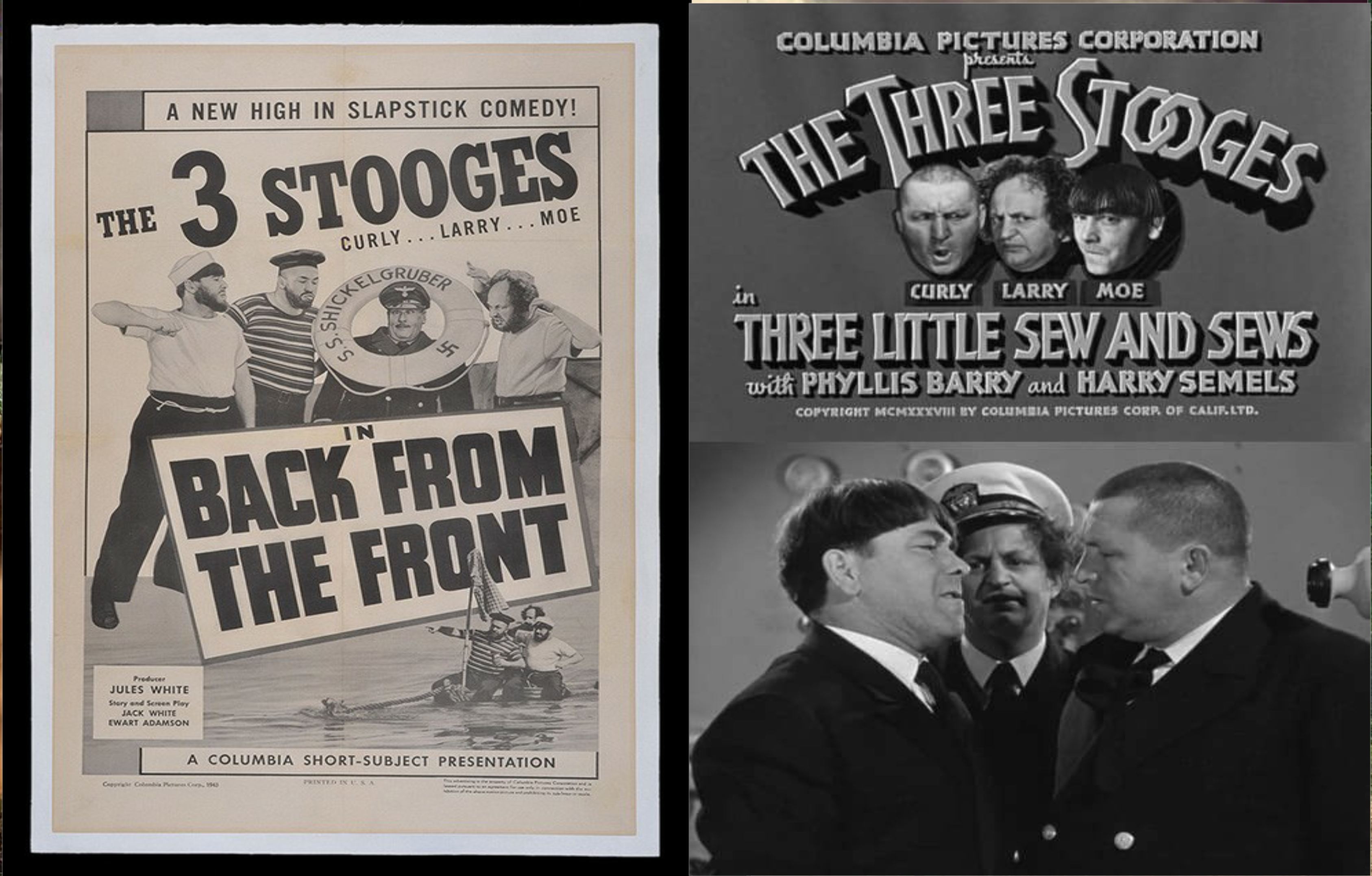 The Three Stooges - Back From the Front (1943) en Three Little Sew and Sews