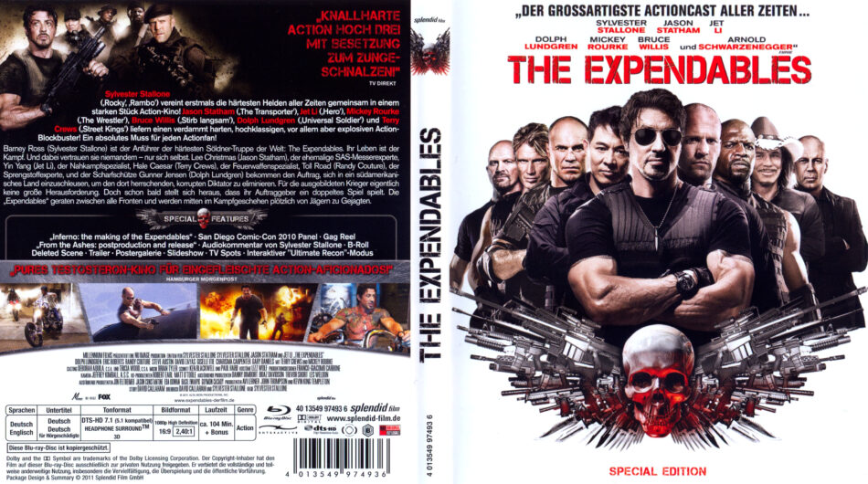 The Expendables (2010) Dwayne Johnson Sylvester Stallone, Jason Statham en Jet Li