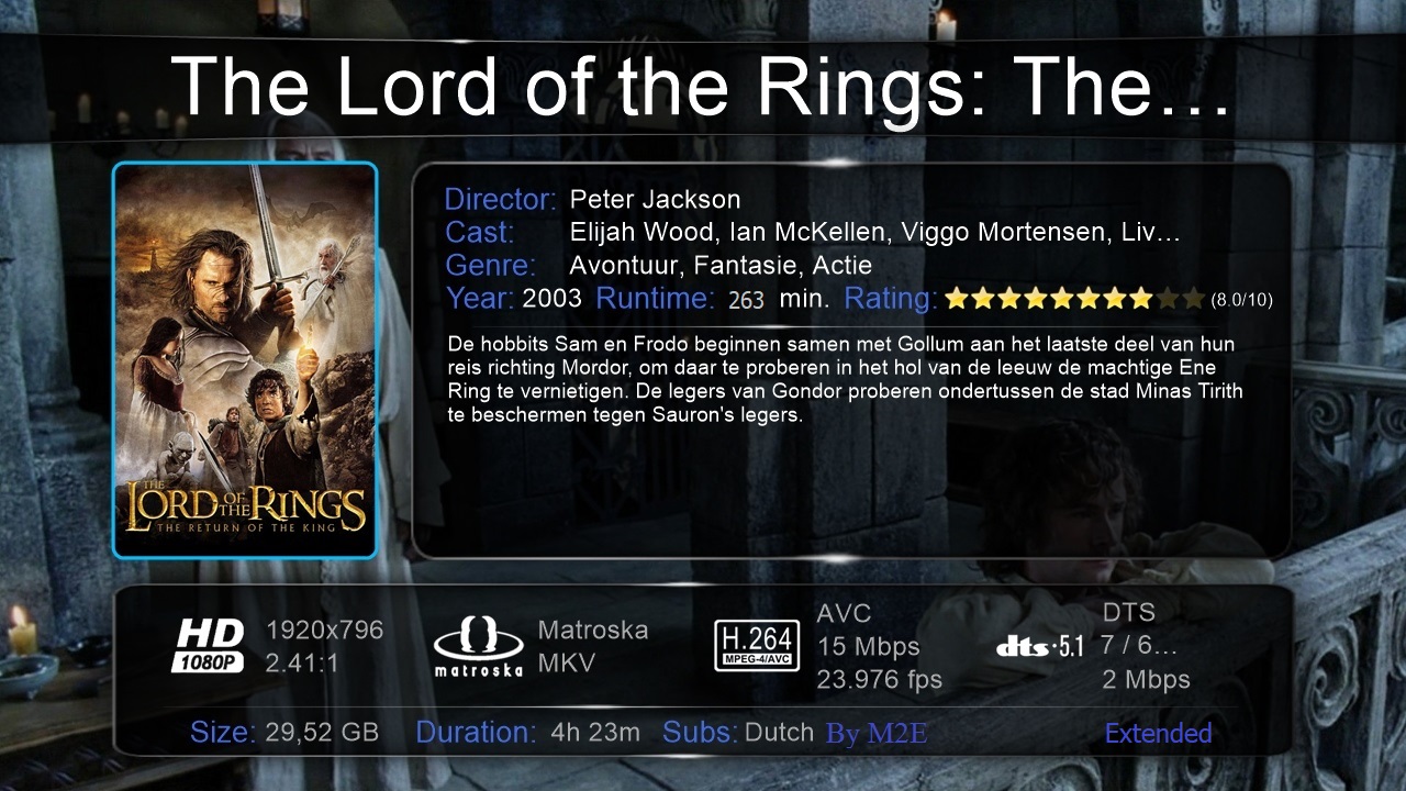 Lord of the Rings 3 - The Return of the King 2003 EXTENDED DTS 1080p