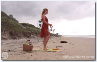 AbbyWinters - Juniper J Self Pleasuring At The Beach 1080p