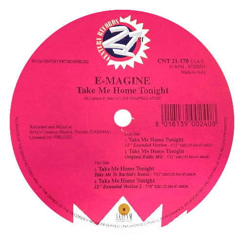 E-Magine - Take Me Home Tonight (12'' 1997)