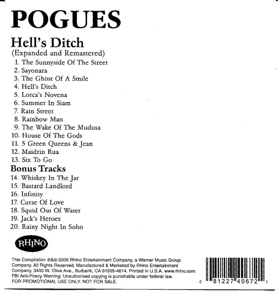 The Pogues - 1990 Hell's Ditch (expanded)