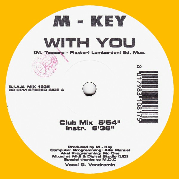 M-Key - With You (Vinyl, 12'') Discomagic Records (MIX 1235) Italy (1995) flac