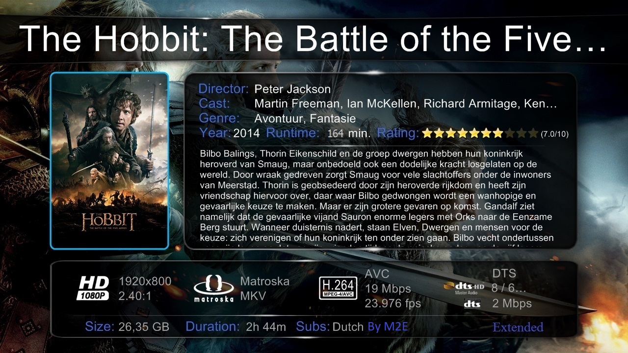 The Hobbit 3 The Battle of the Five Armies 2014 1080p Extended DTS-HD