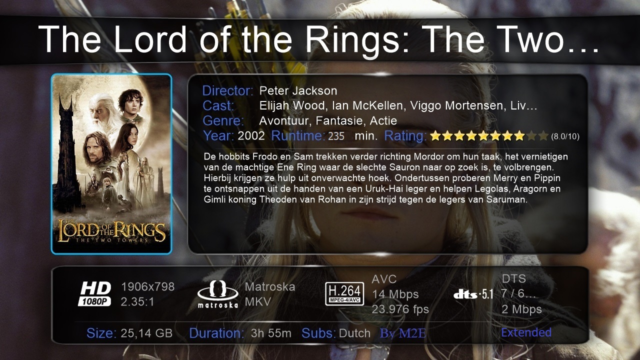 The Lord of the Rings: The Two Towers (2002) EXTENDED DTS-ES 1080p
