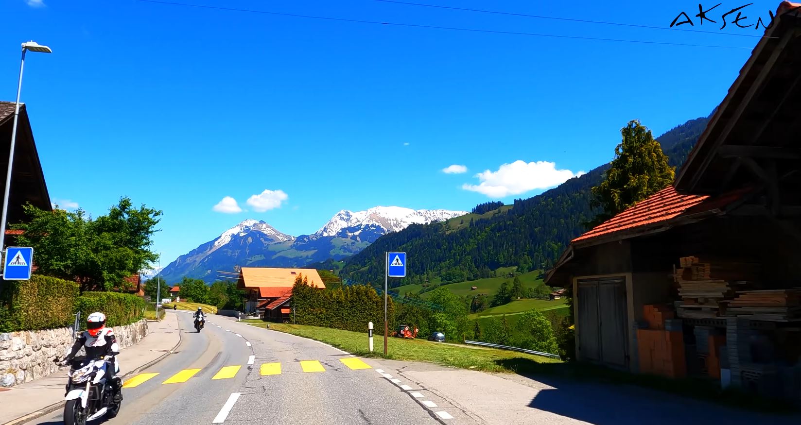 Car Cab Ride Gstaad to Spiez, Switzerland 2021 Summer 4K