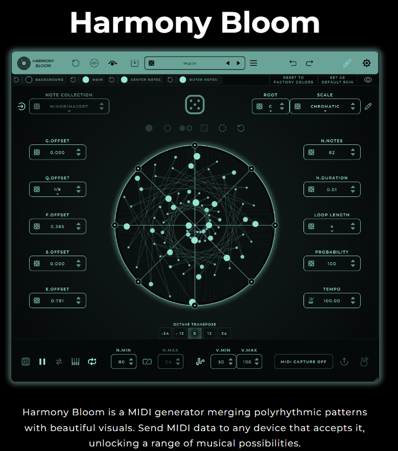 Harmony Bloom midi generator versie 1.2.9