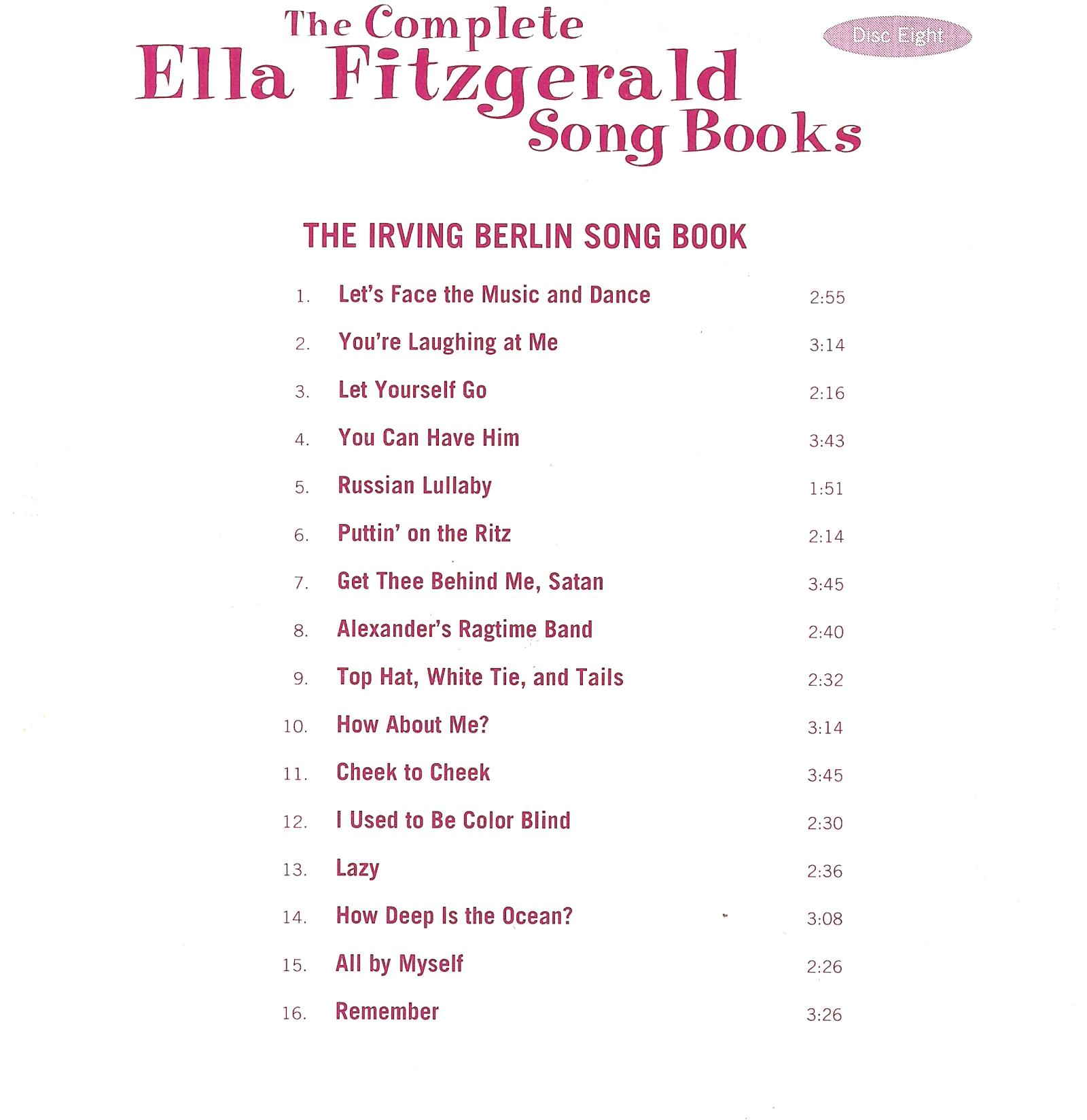 Ella Fitzgerald - The Complete Songbooks Vol.08 -Irving Berlin