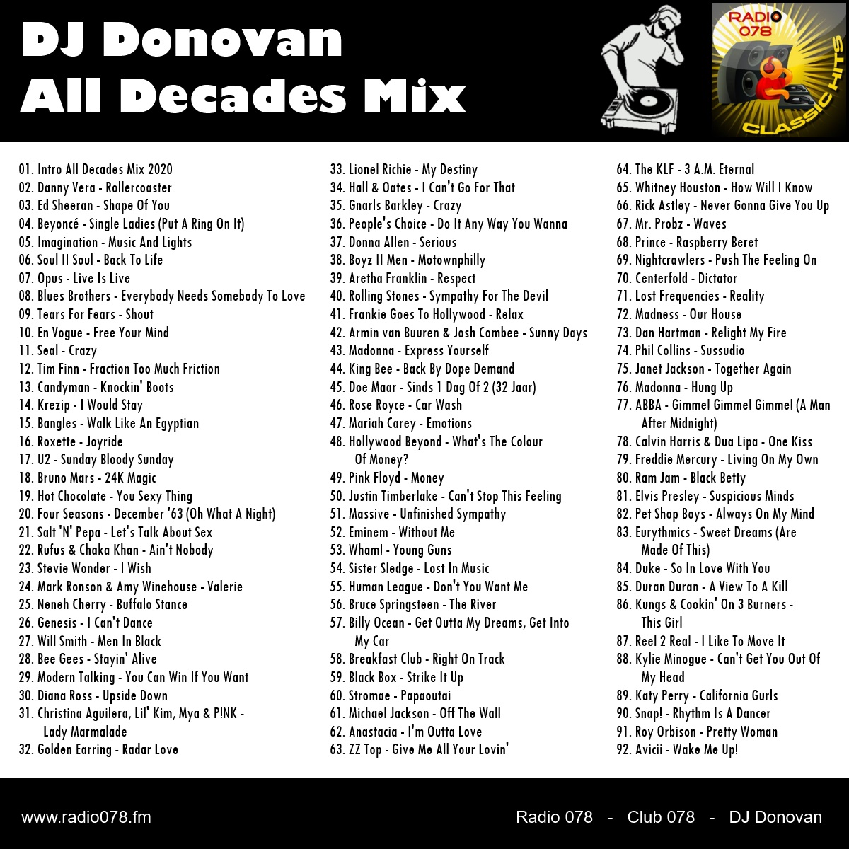 DJ Donovan presents Radio 078 All Decades Mix 2020