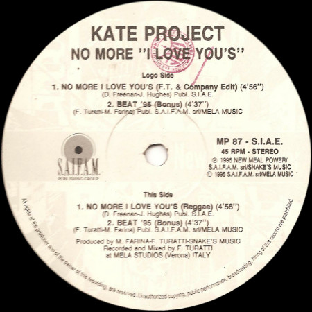 Kate Project - No More I Love Yous-BONUS TRACKS-WEB-1995-iDC