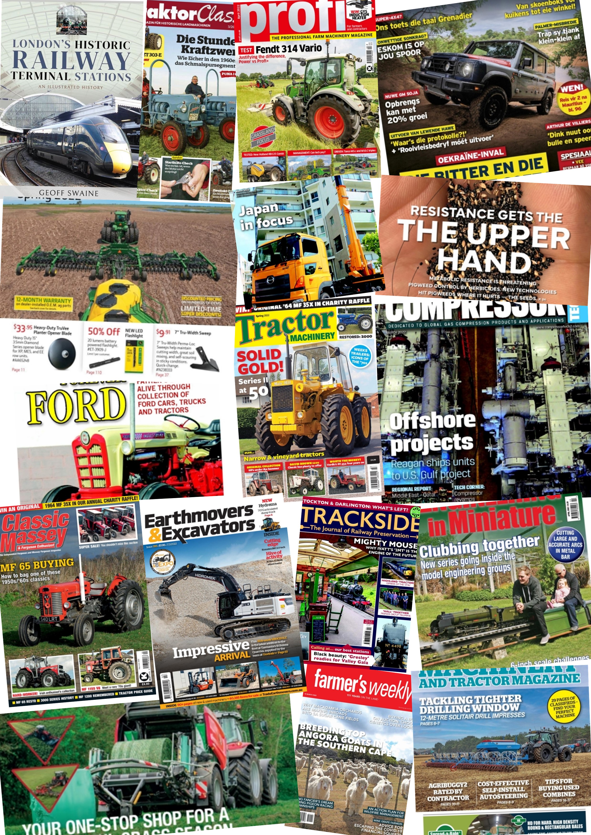 Trein Tractor Mechanisch Farming Nostalgie etc boekjes tijdschriften