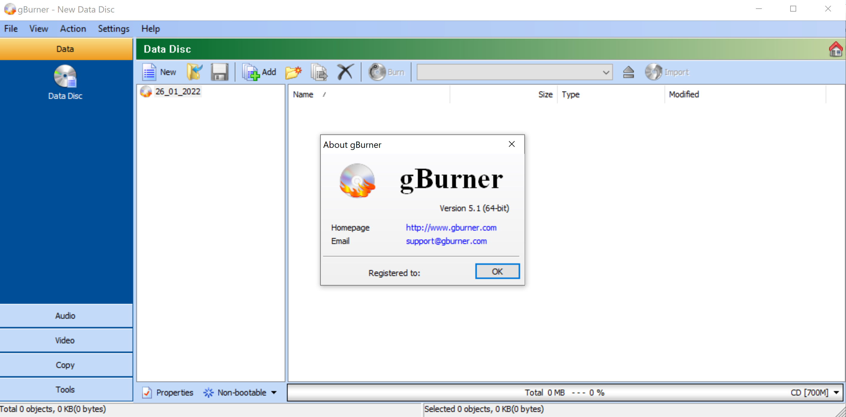 GBurner 5.1 (32 an 64 bit versie)