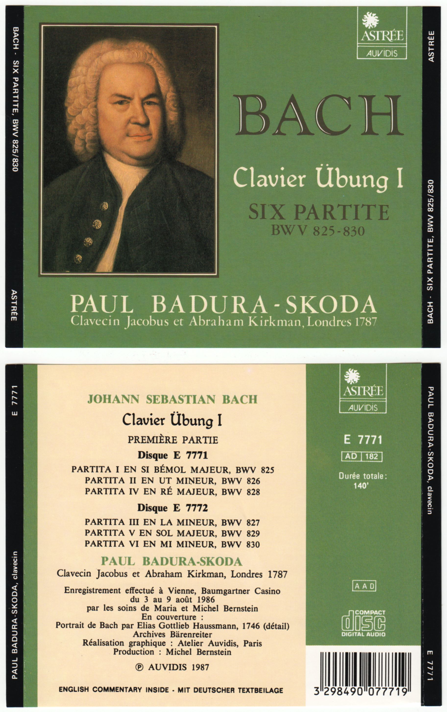 Bach - Partitas - Paul Badura-Skoda, harpsichord CD02