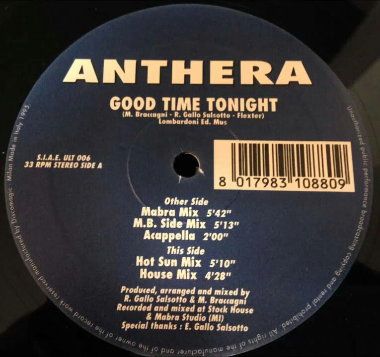 Anthera - Good Time Tonight (Vinyl, 12'') The Ultimate (ULT 006) Italy (1995) flac