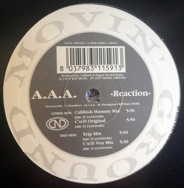 A.A.A. - Reaction (Vinyl, 12'') Movin' Ground (MVR 002) Italy (1997) musja wav