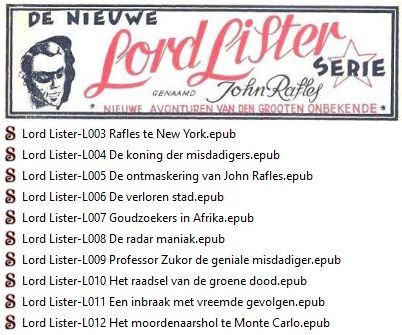 Lord Lister Raffles de grote onbekende. De Valse Listers EPUB 2