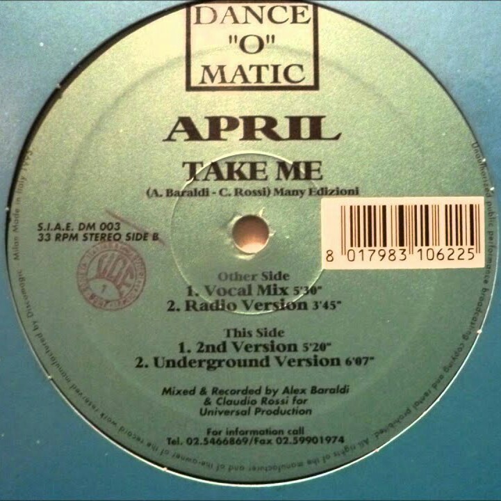April - Take Me (Vinyl, 12'') Dance ''O'' Matic (DM 003) Italy (1995) flac
