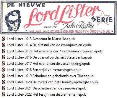 Lord Lister Raffles de grote onbekende. De Valse Listers EPUB 3