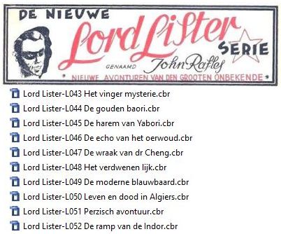 Lord Lister Raffles de grote onbekende. De Valse Listers CBR 6