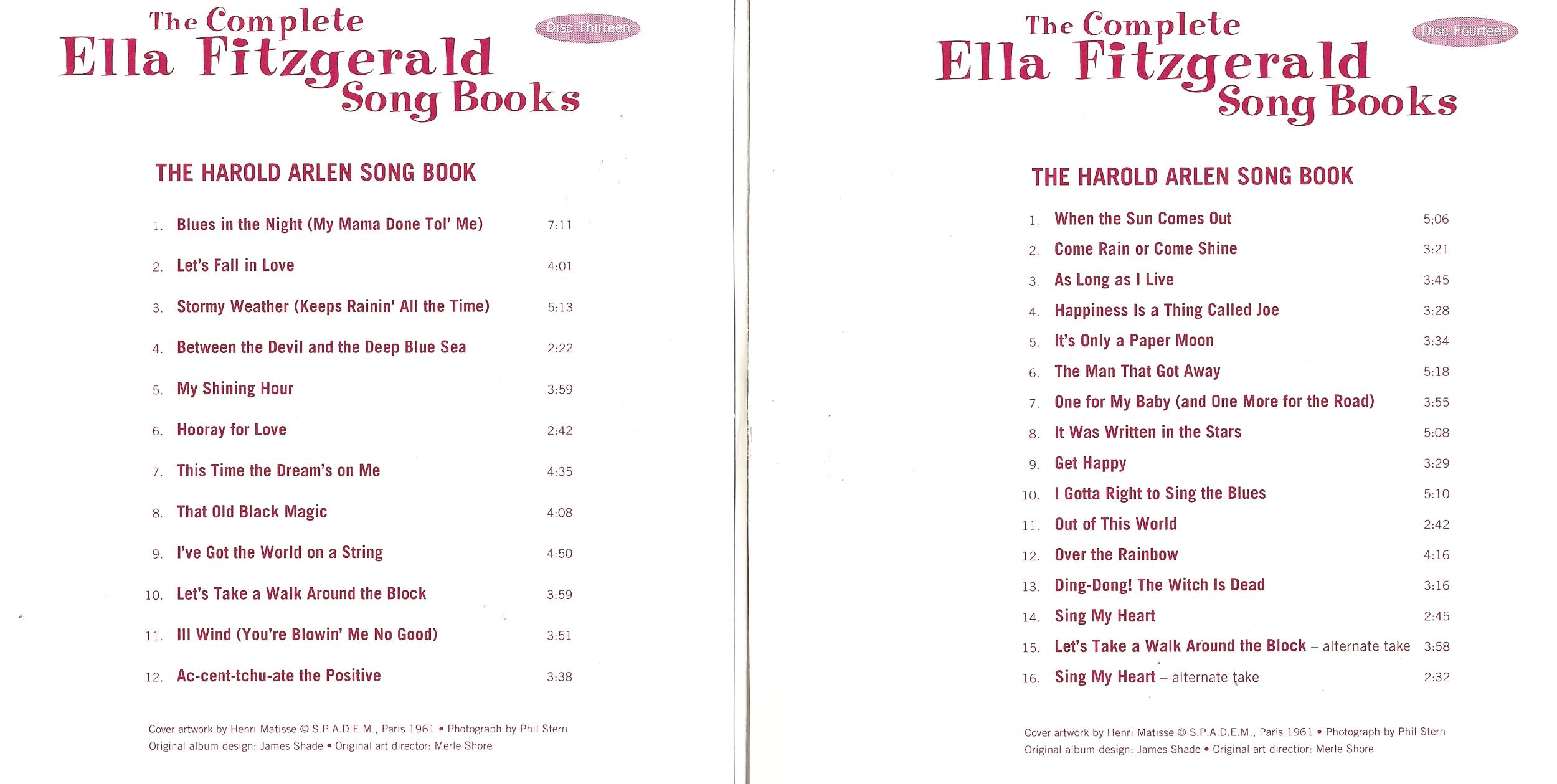Ella Fitzgerald - The Complete Songbooks Vol.13 -Harold Arlen